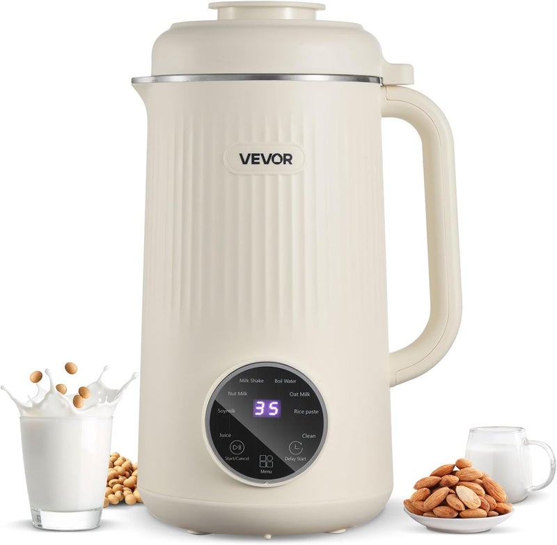 VEVOR 8-in-1 Nut Milk Maker, 41 oz Soy Milk Maker Machine with 10 Blades, for Homemade Oat, Nut, Soy, Juice, Milkshake, Rice Cereal, Plant-Based Beverages with Self-Cleaning, Boil Water, 12-Hour Delay - Image 1
